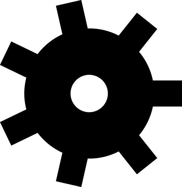 Logo zeitraumexit: schwarzes Zahnrad